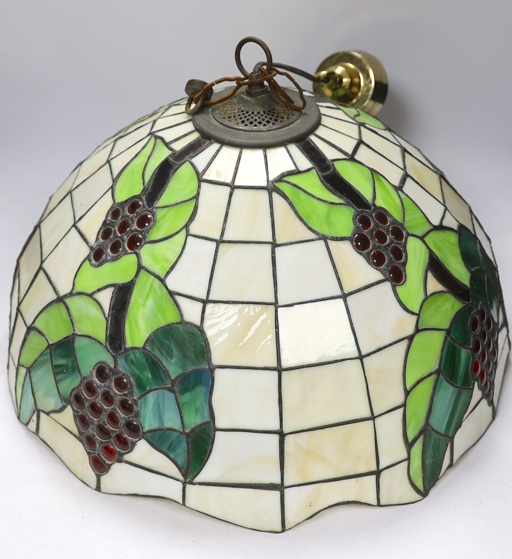 A Tiffany style circular ceiling light shade, 51cm diameter